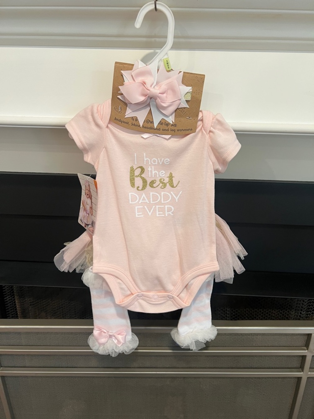 Baby Essentials Pink 'I Have the Best Daddy Ever' Matching Set
